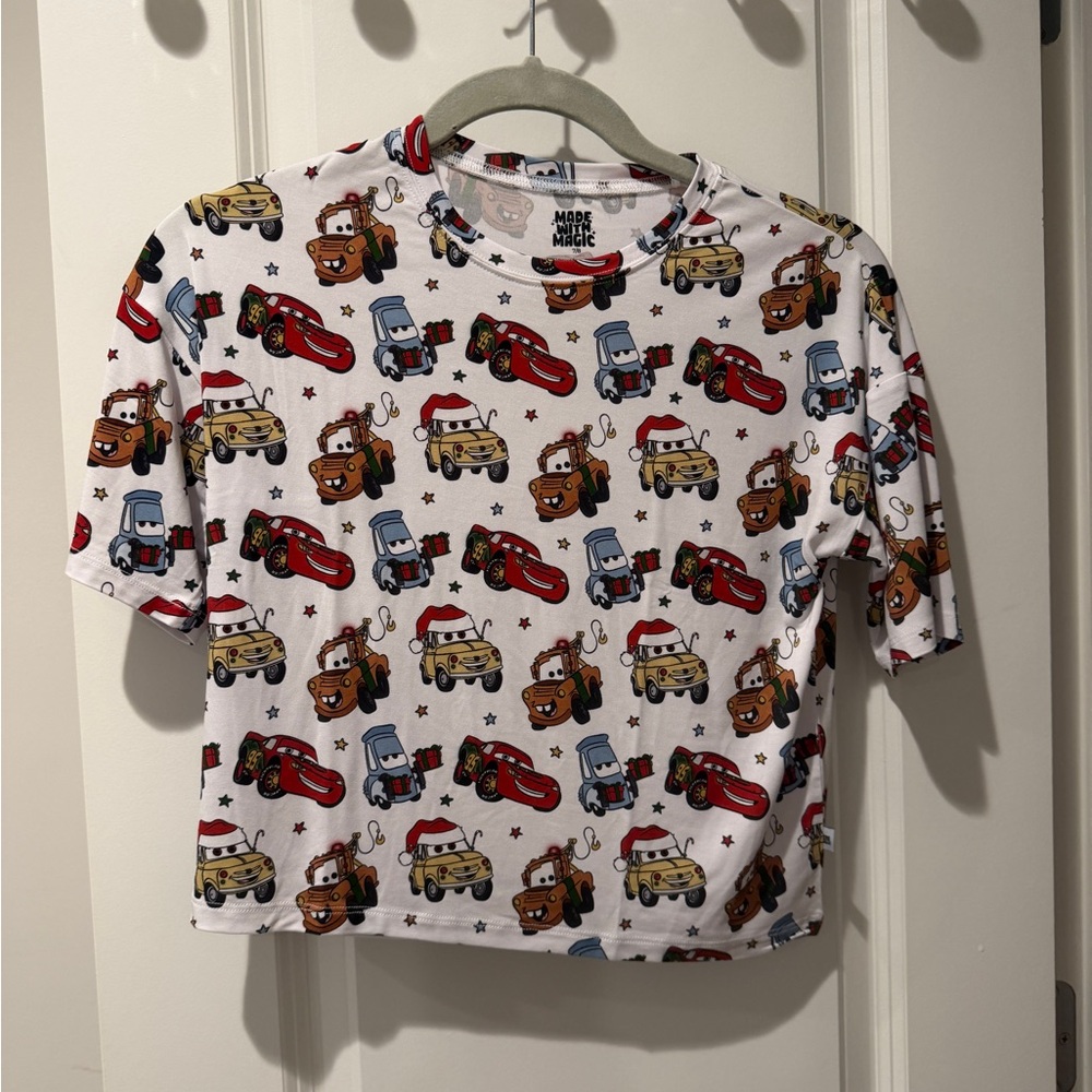 Cars Christmas bamboo T-shirt size 7/8 NWT by Made with Magic